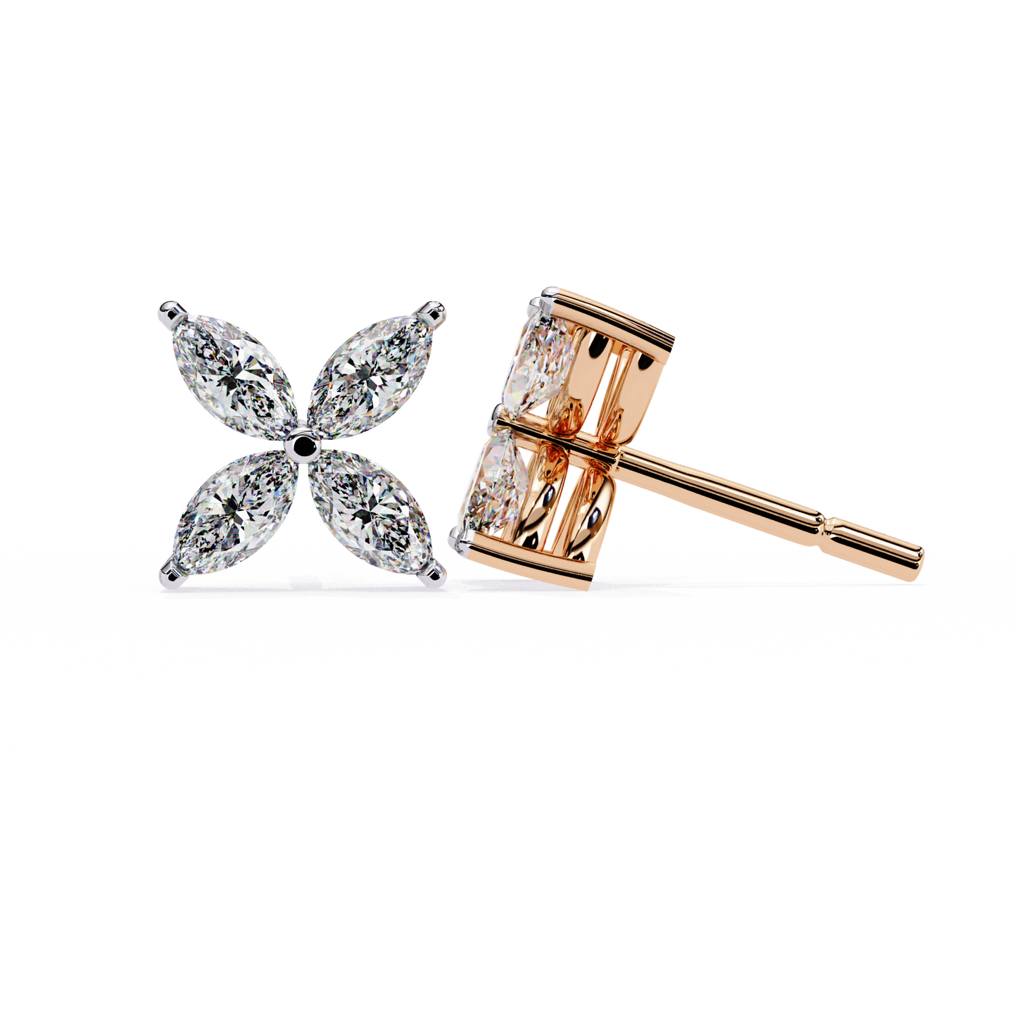 Floral Lab-Grown Diamond Earrings