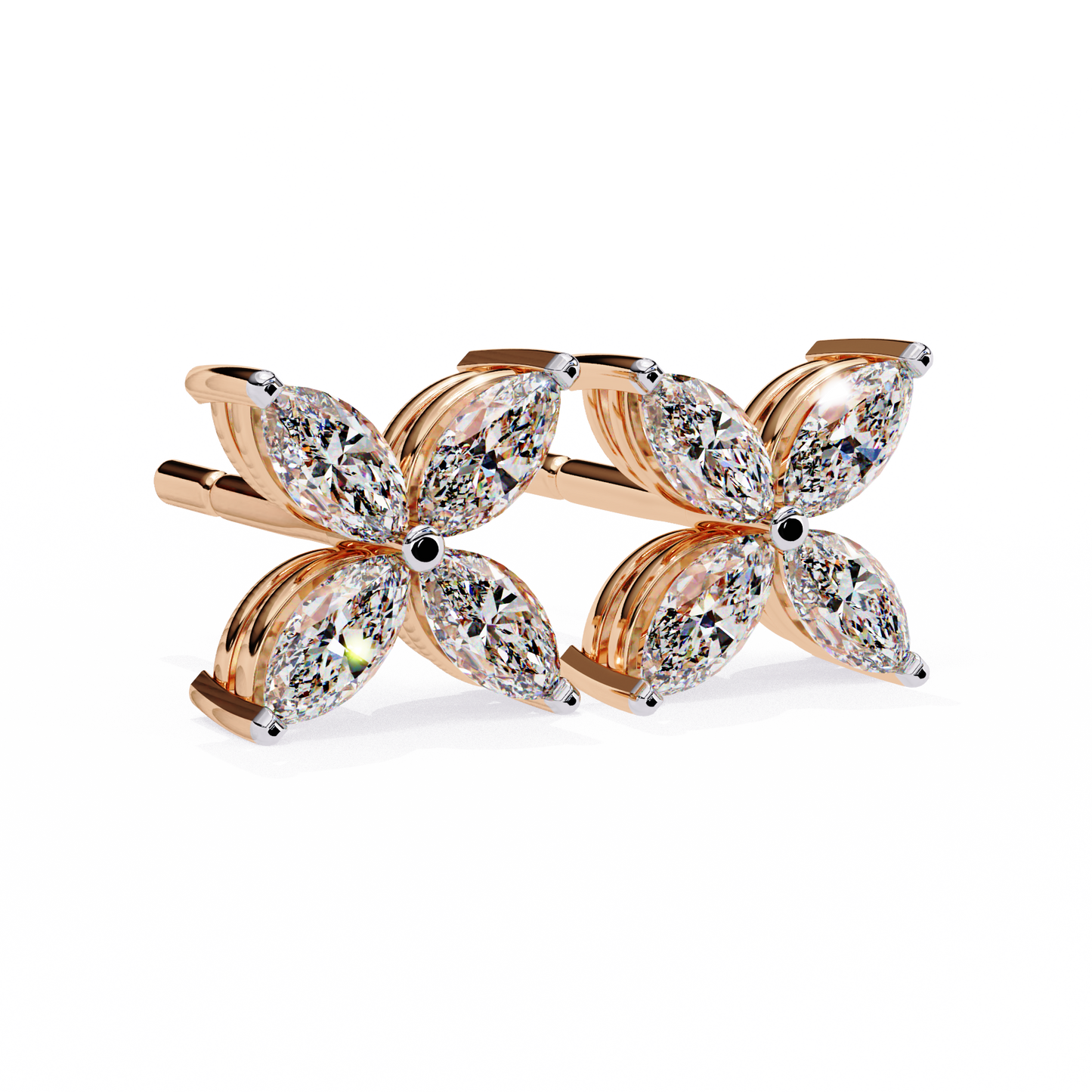 Floral Lab-Grown Diamond Earrings