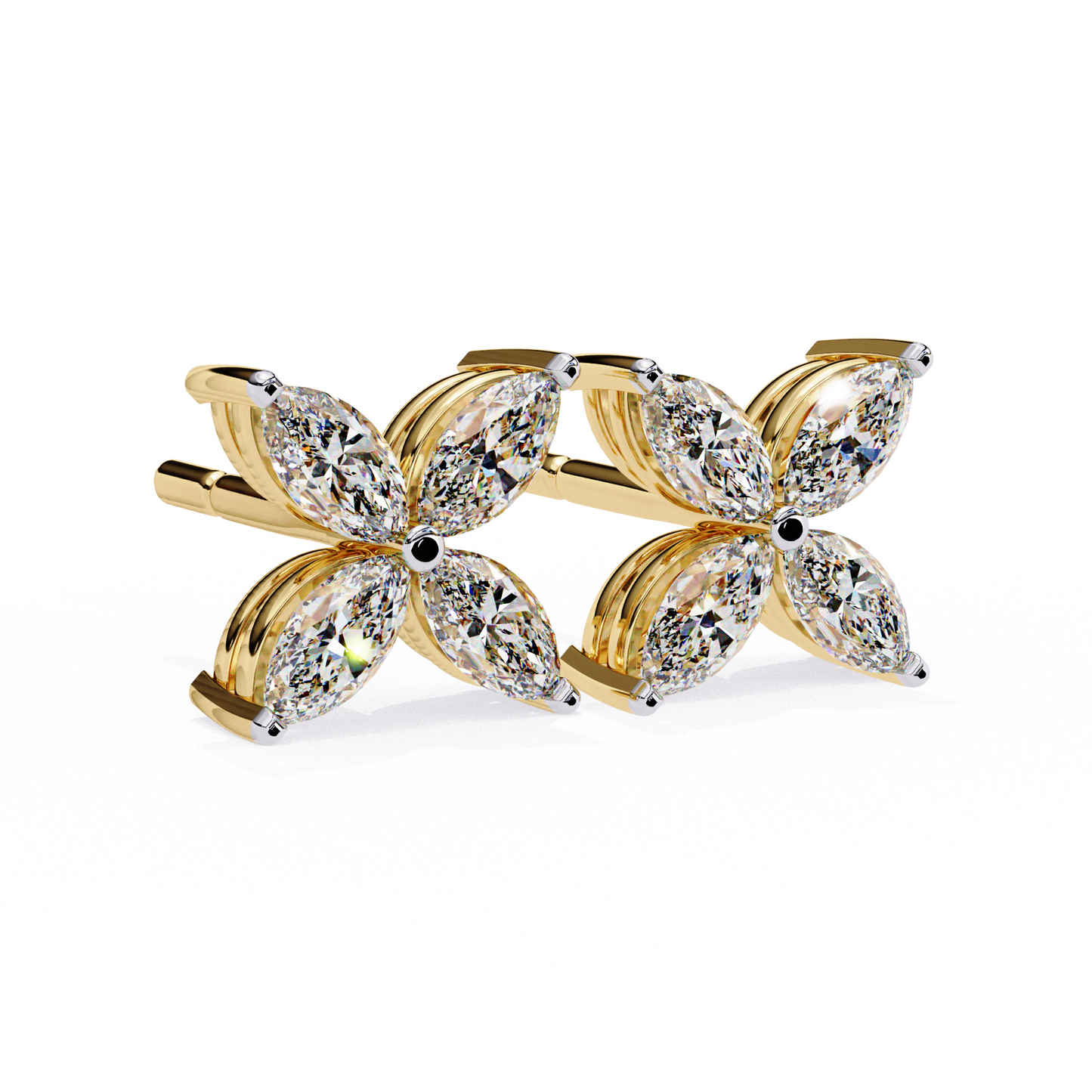 Floral Lab-Grown Diamond Earrings