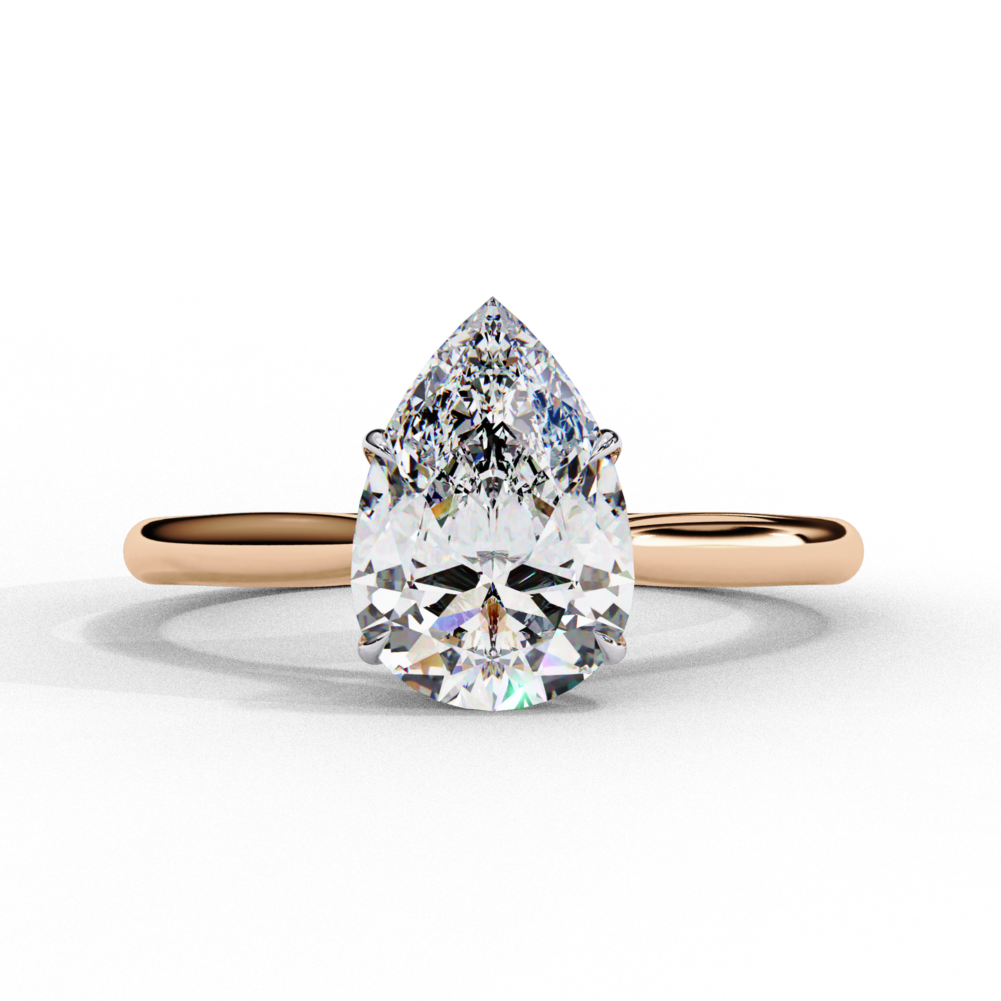 Lab-Grown Pear Ring