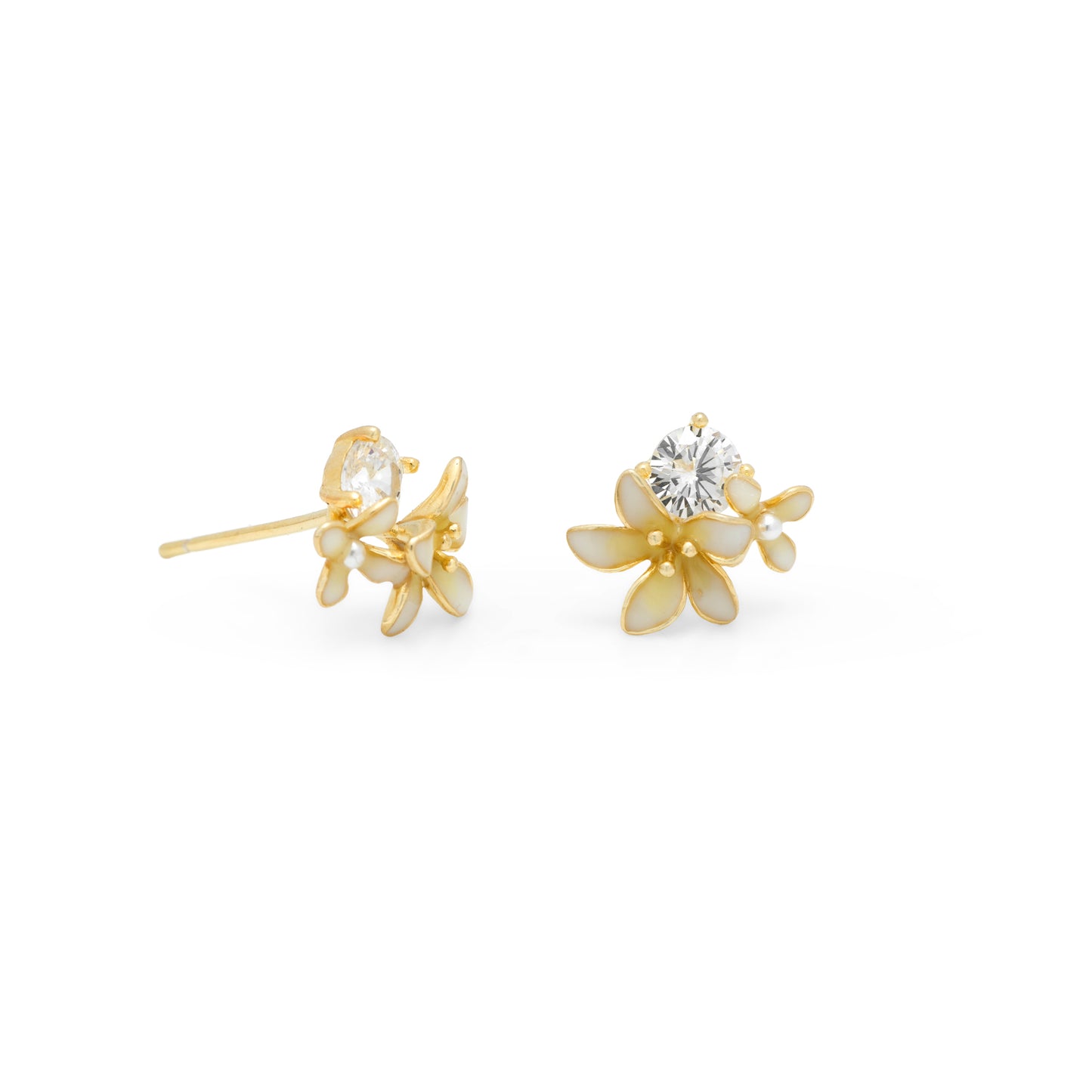 Blooming Flower Gold Studs