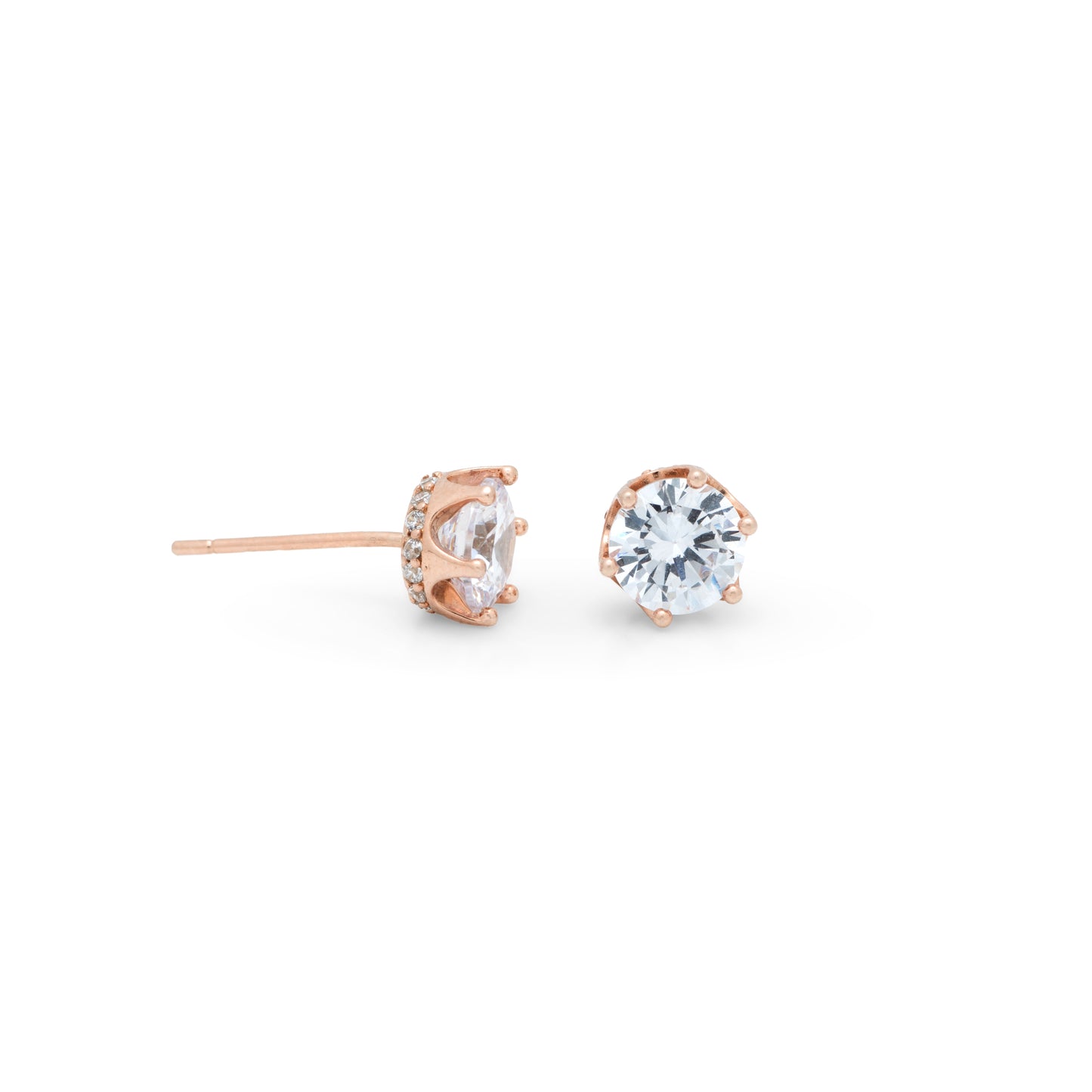 Enchanted Hexagon Rose Gold Studs