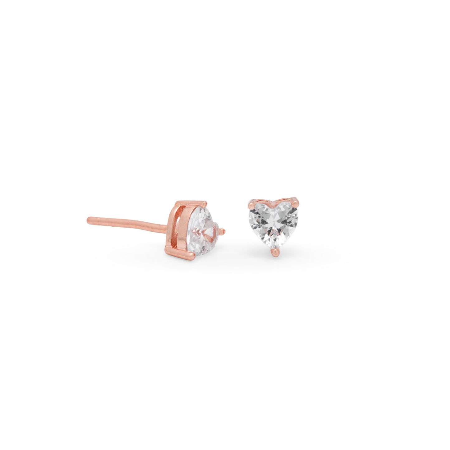 Prismatic Heart Rose Gold Earrings