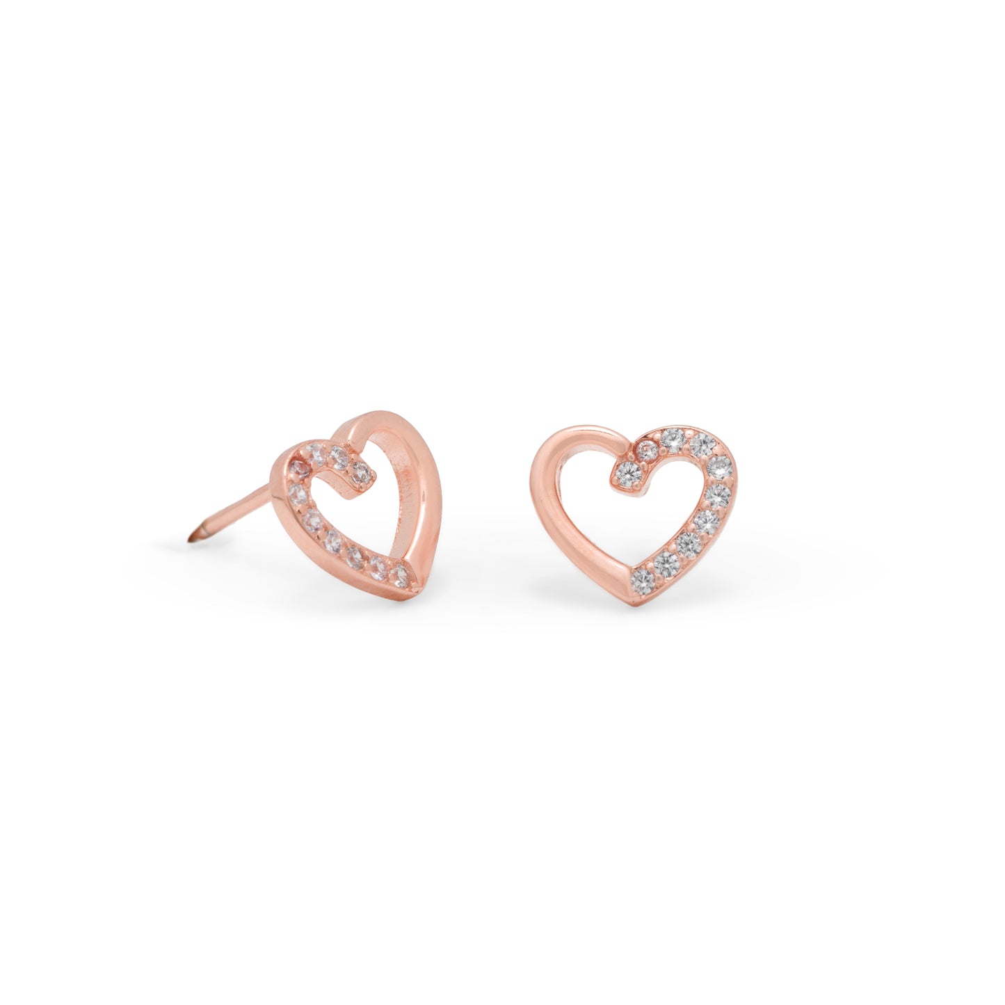 Heartfelt Rose Gold Studs