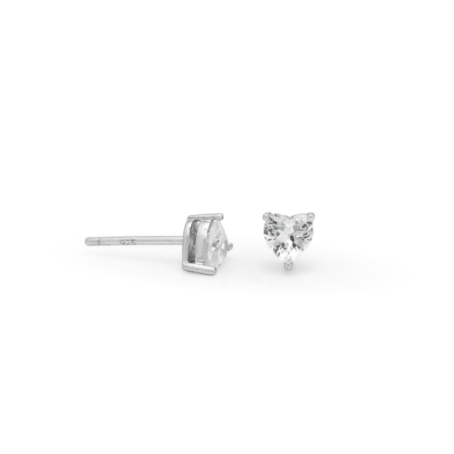 Prismatic Heart Silver Earrings