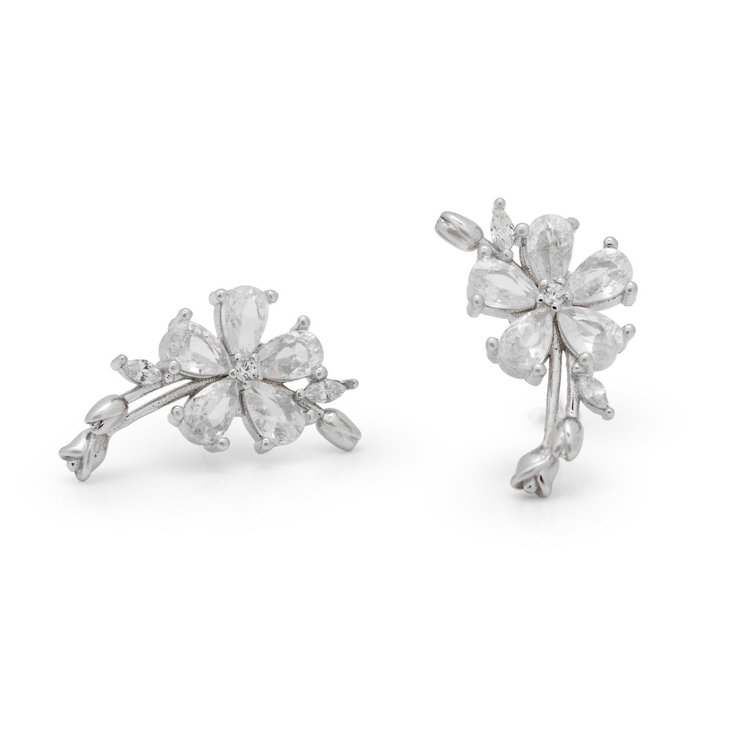Twinkling Lily Silver Earrings