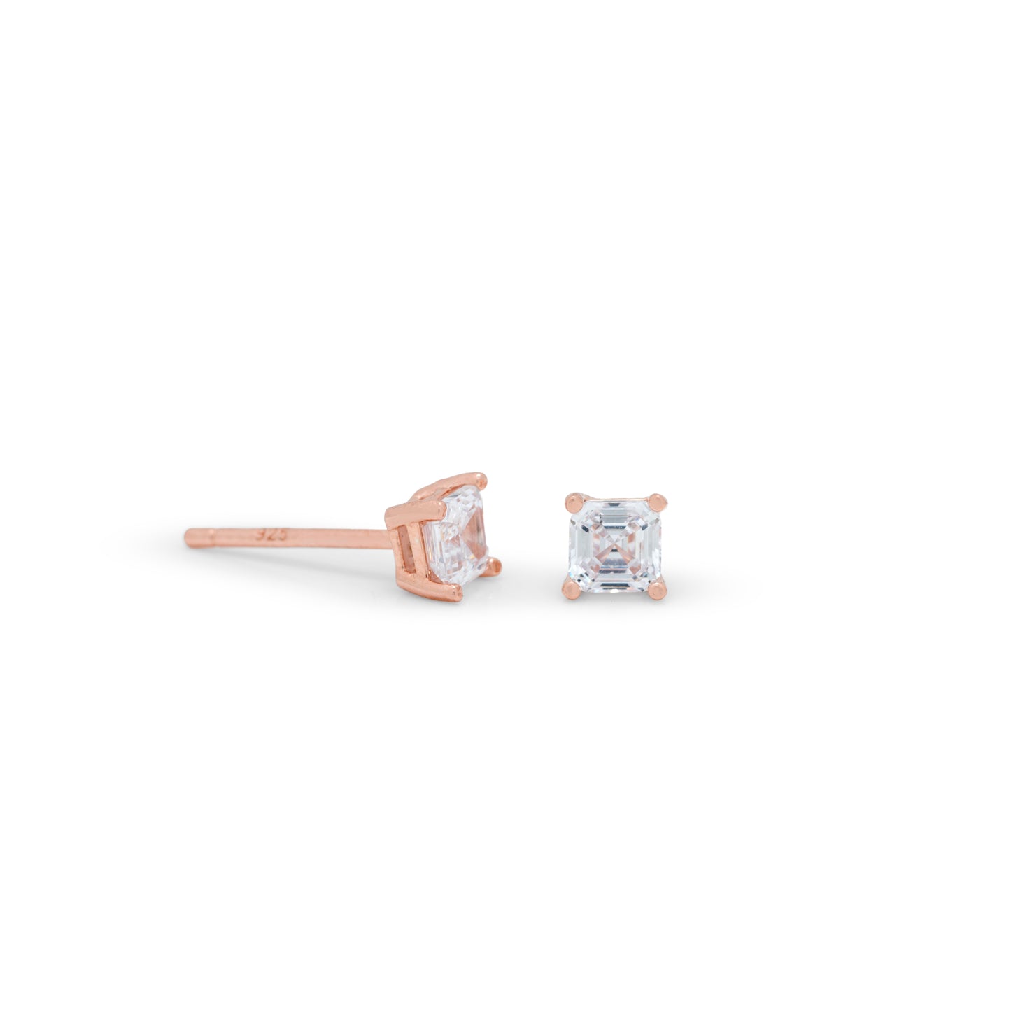 Square Cut Mini Diamond Studs