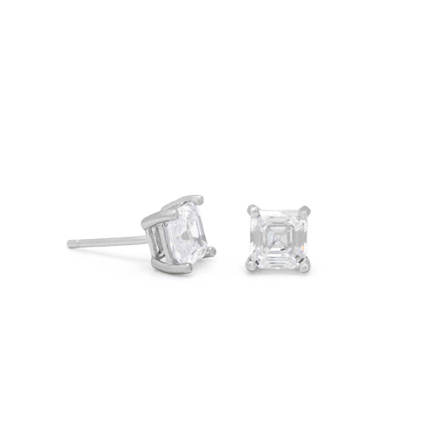 Dazzling Diamond Hex Silver Studs