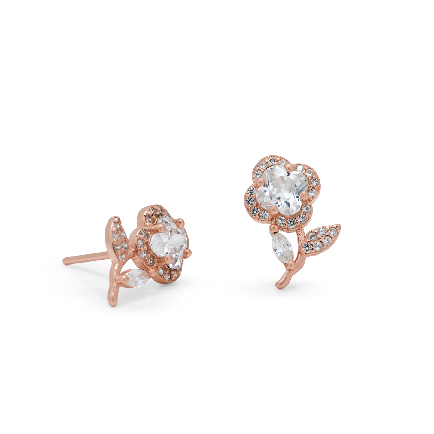 Rose Gold Floral Earrings