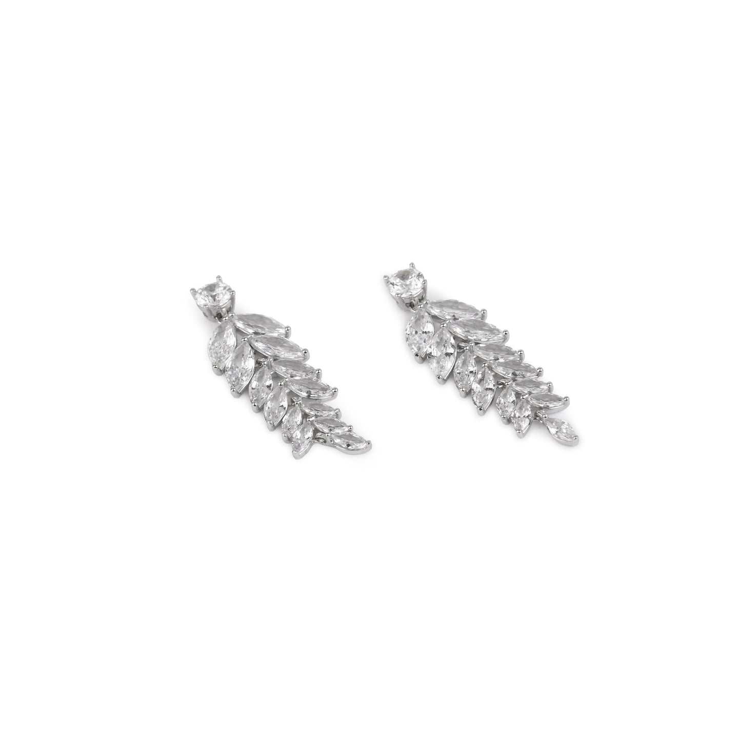Crystal Cascade Silver Earrings