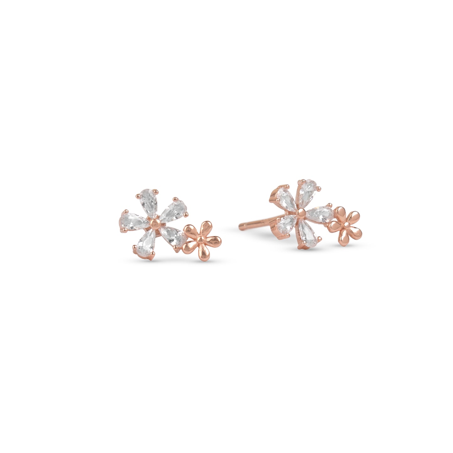Daisy Diamond Rose Gold Studs