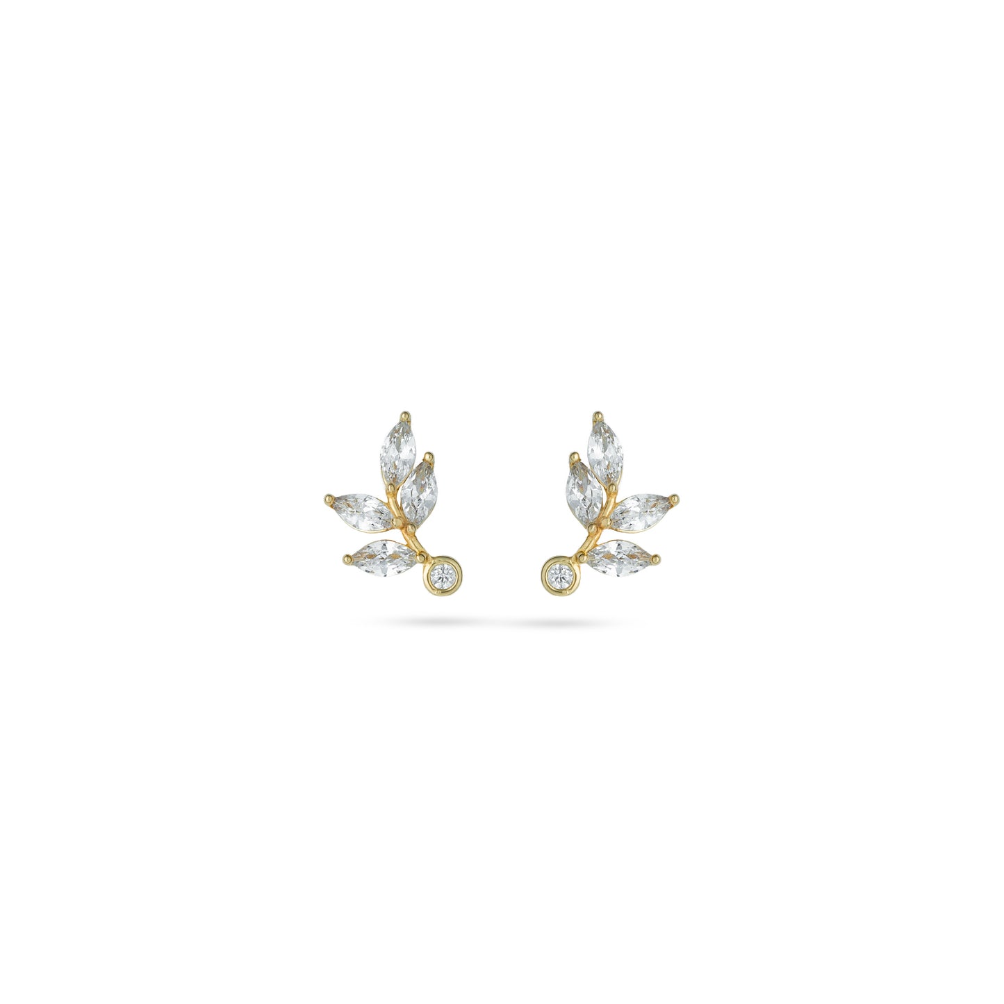 Marquise Leaf Gold Earrings