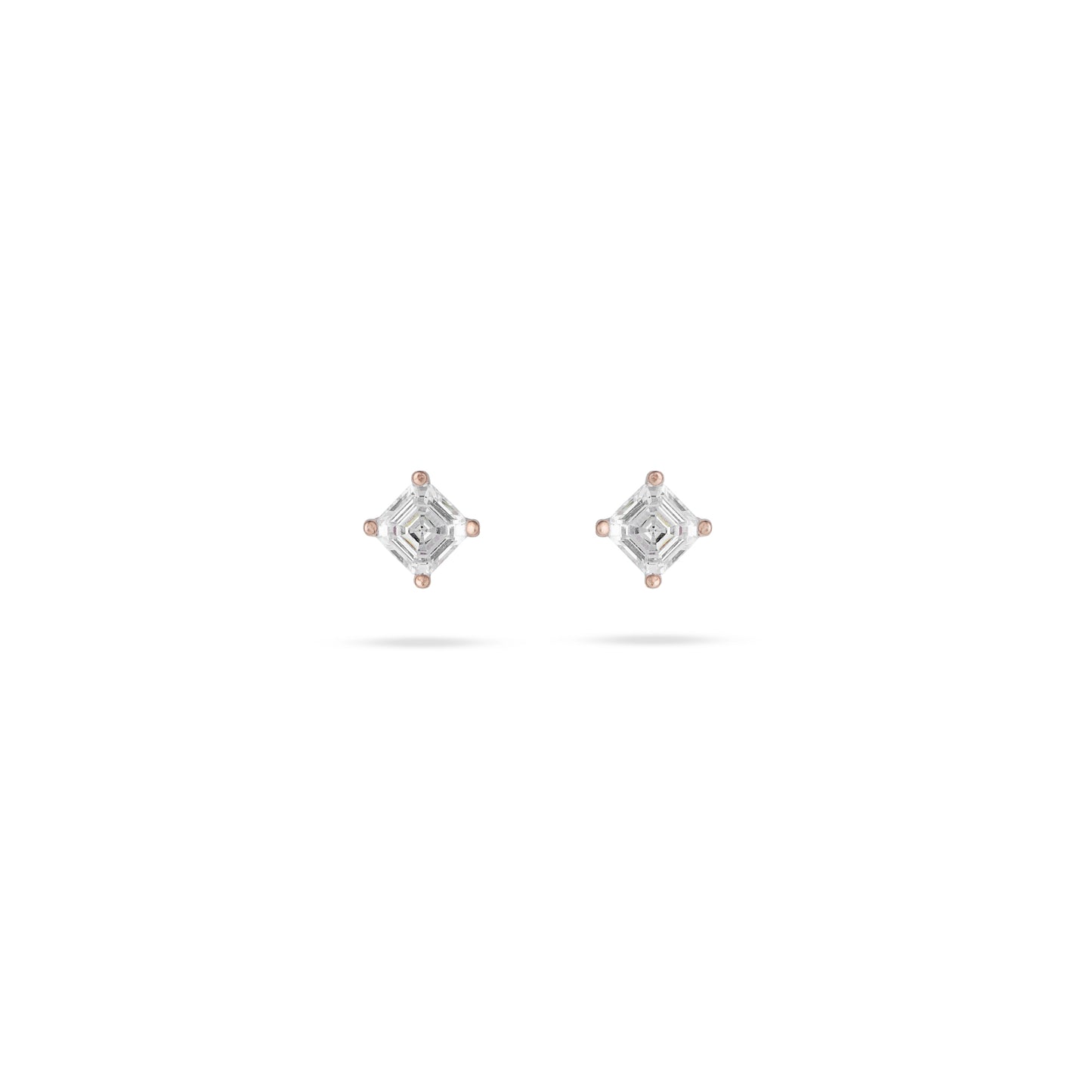 Dazzling Diamond Hex Rose Gold Earrings