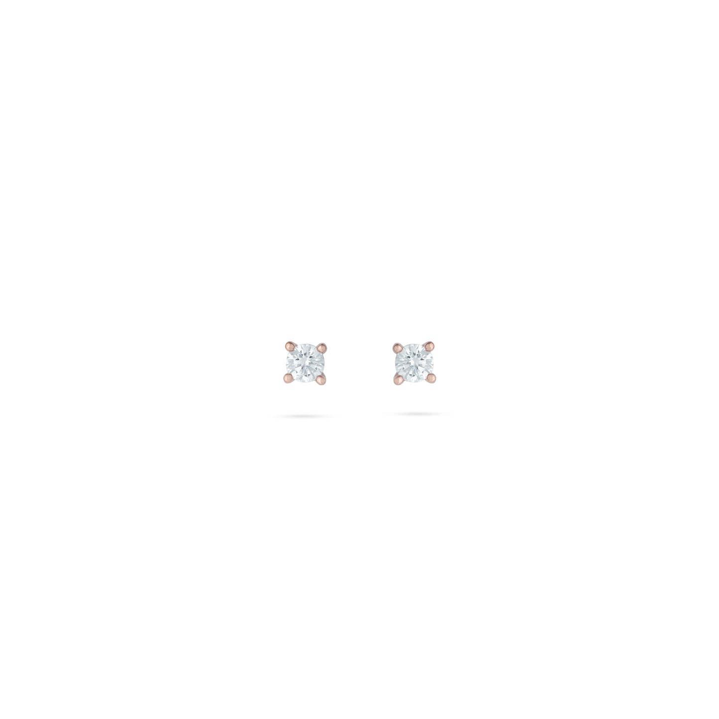 Twinkling Rose Gold Diamond Studs