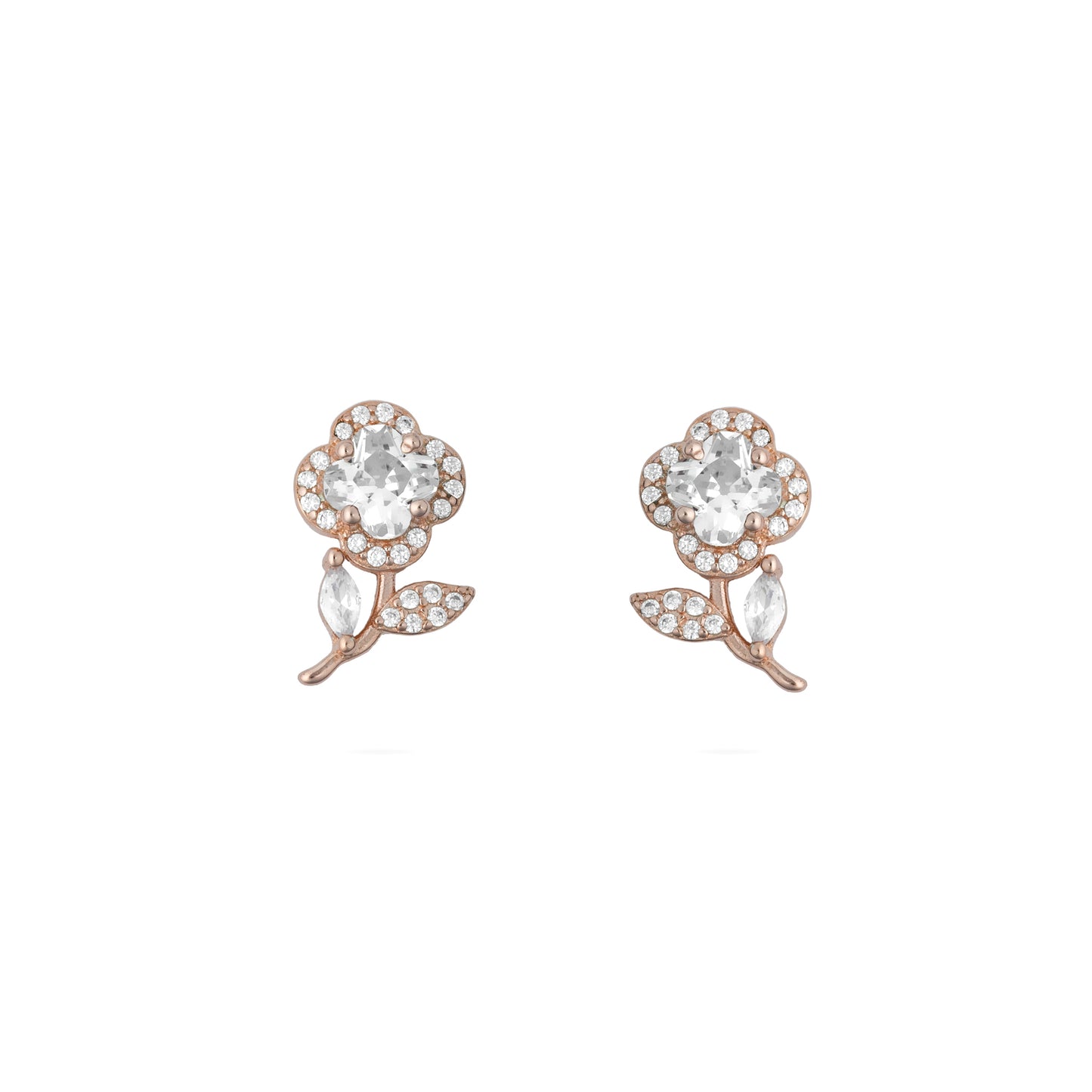Rose Gold Floral Earrings