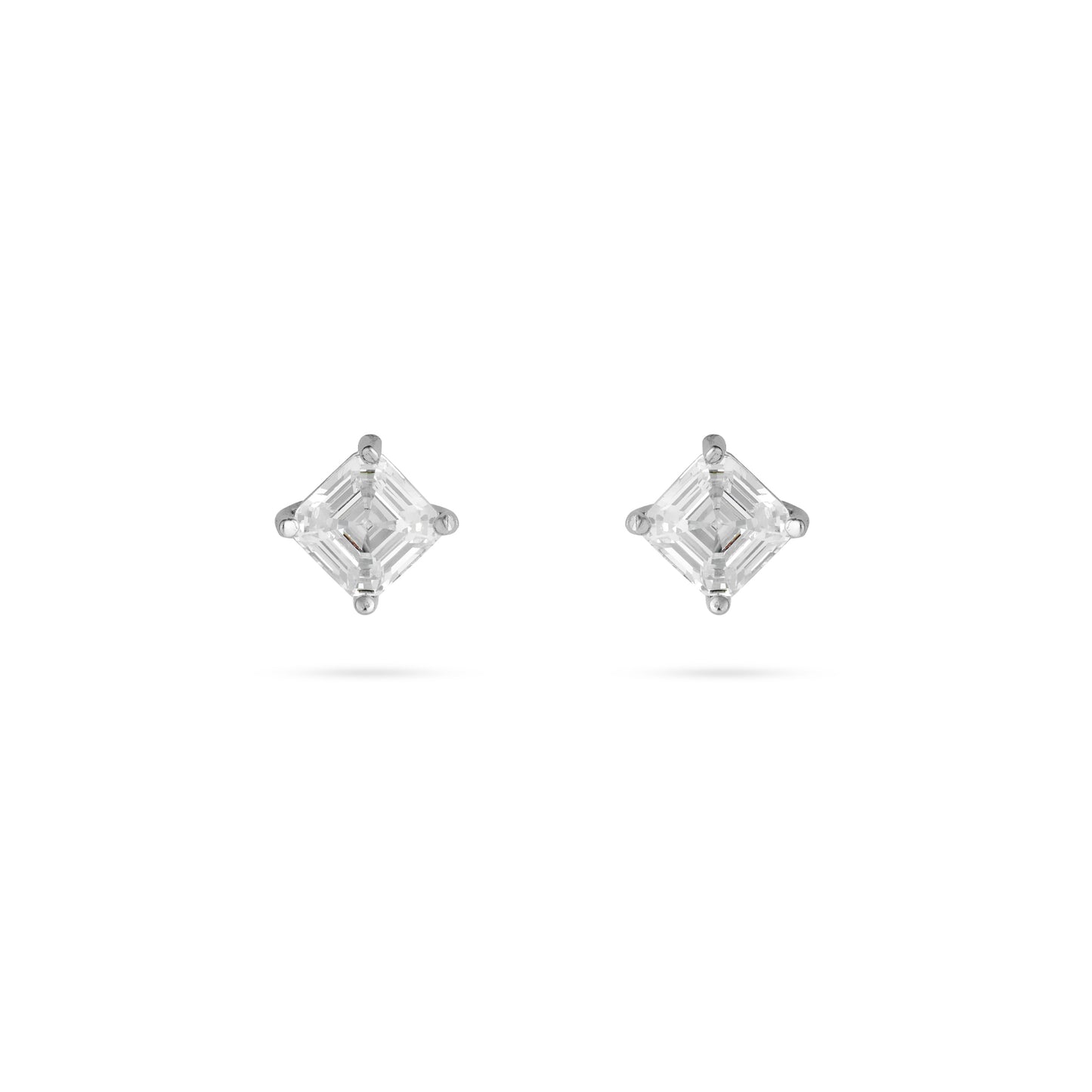 Dazzling Diamond Hex Silver Studs