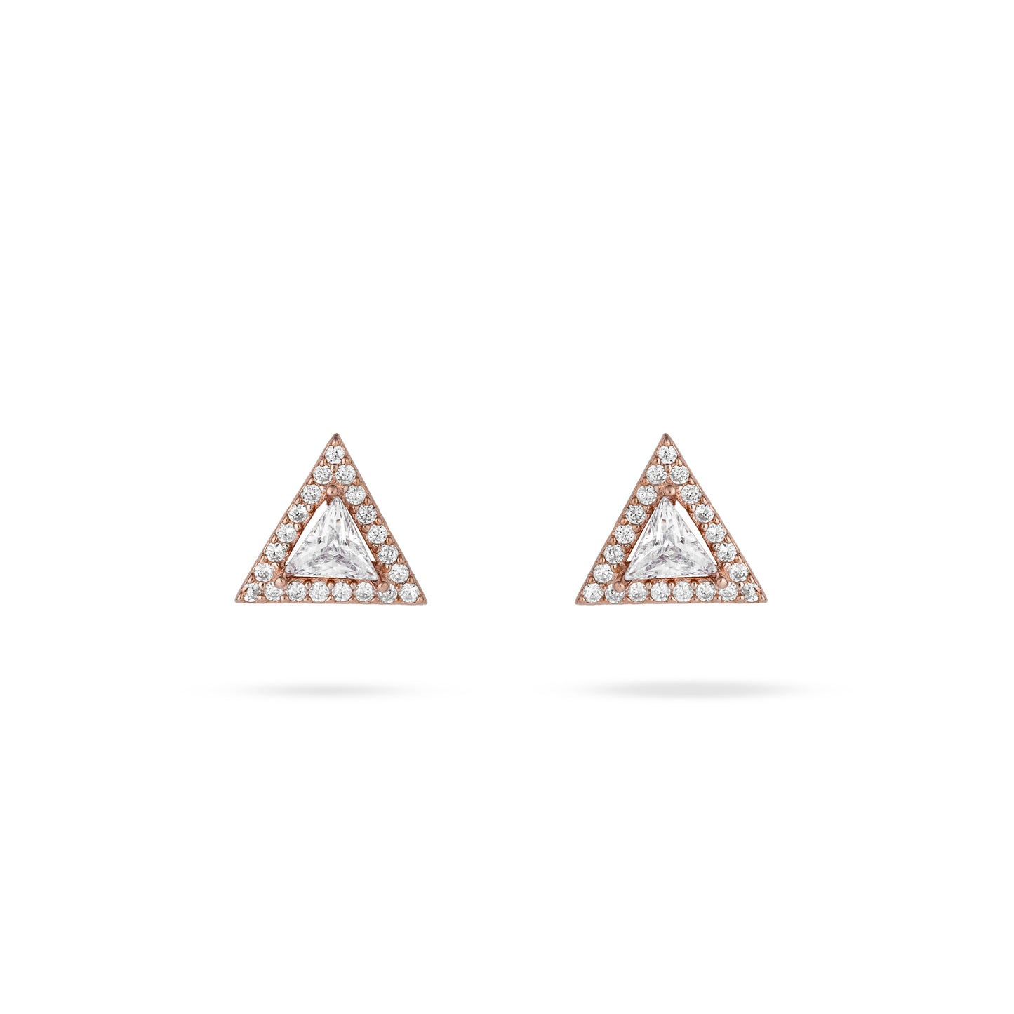 Radiant Rose Gold Triangle Earrings