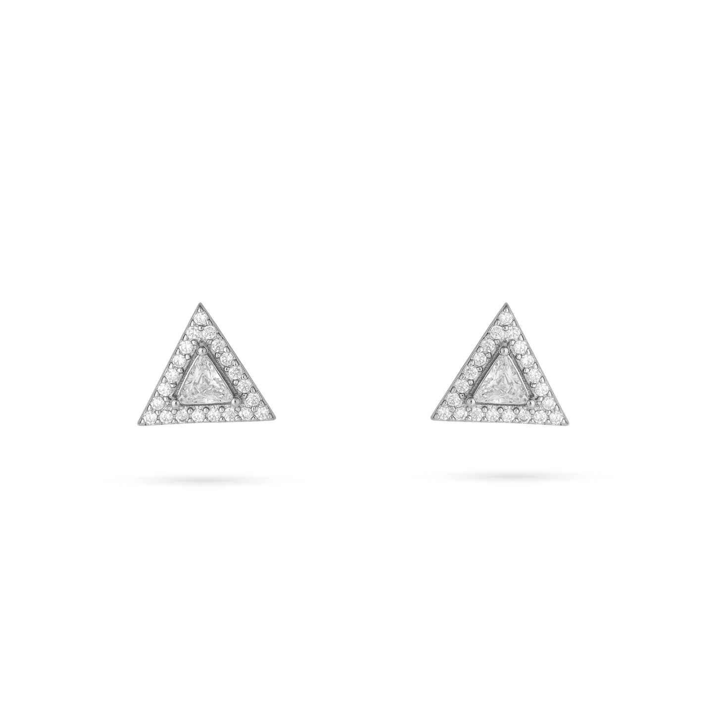 Radiant Silver Triangle Earrings