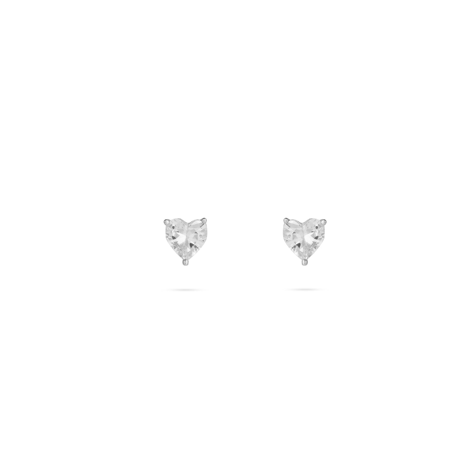 Prismatic Heart Silver Earrings