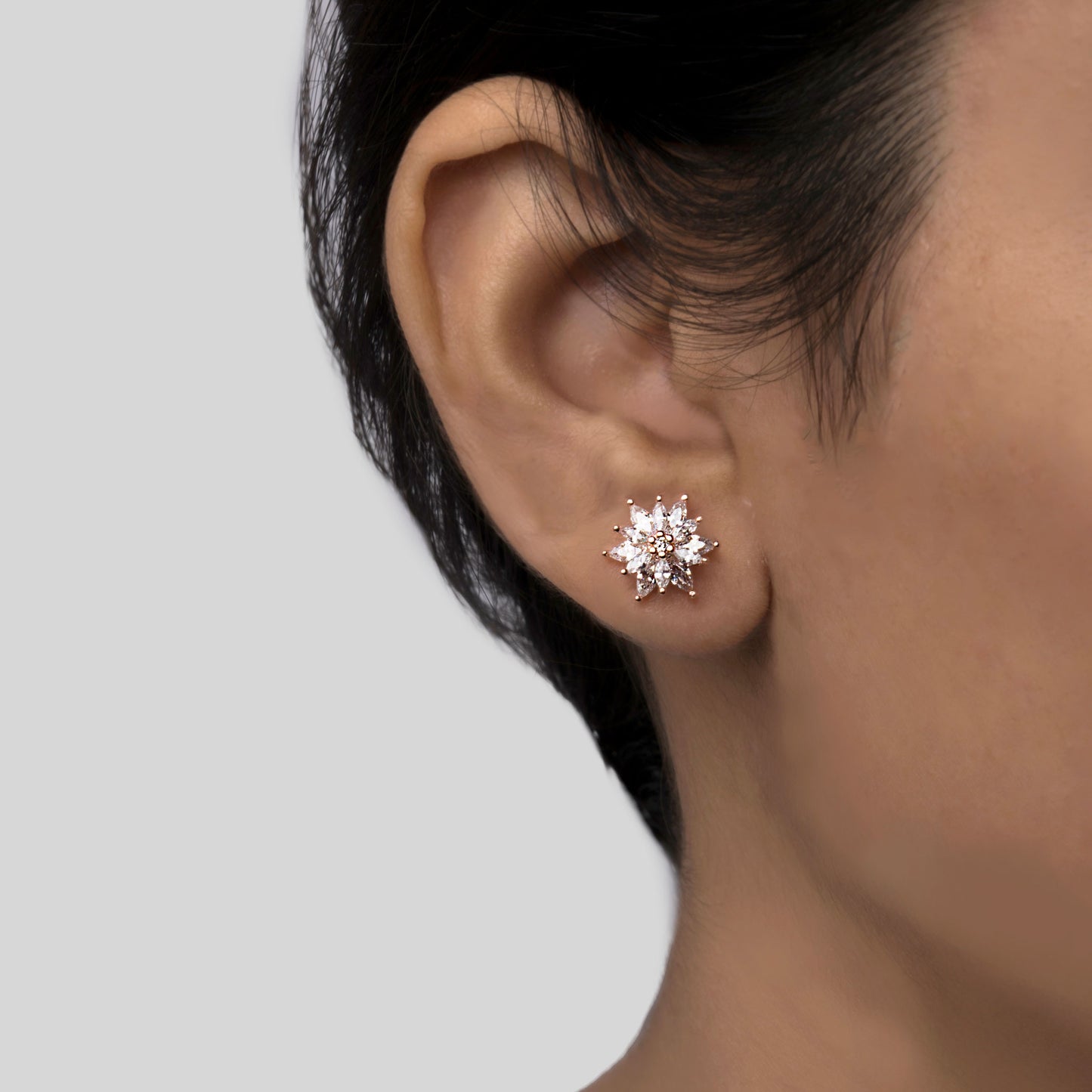 Shooting Star Rose gold Earrings