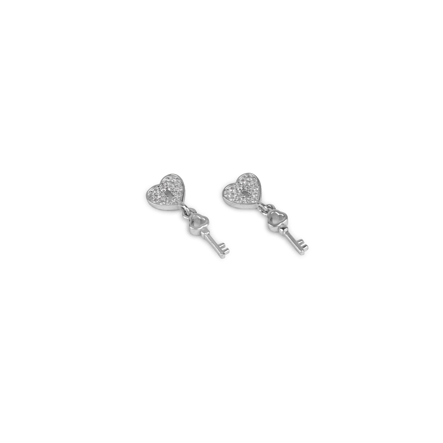 Love Lock Silver Earrings