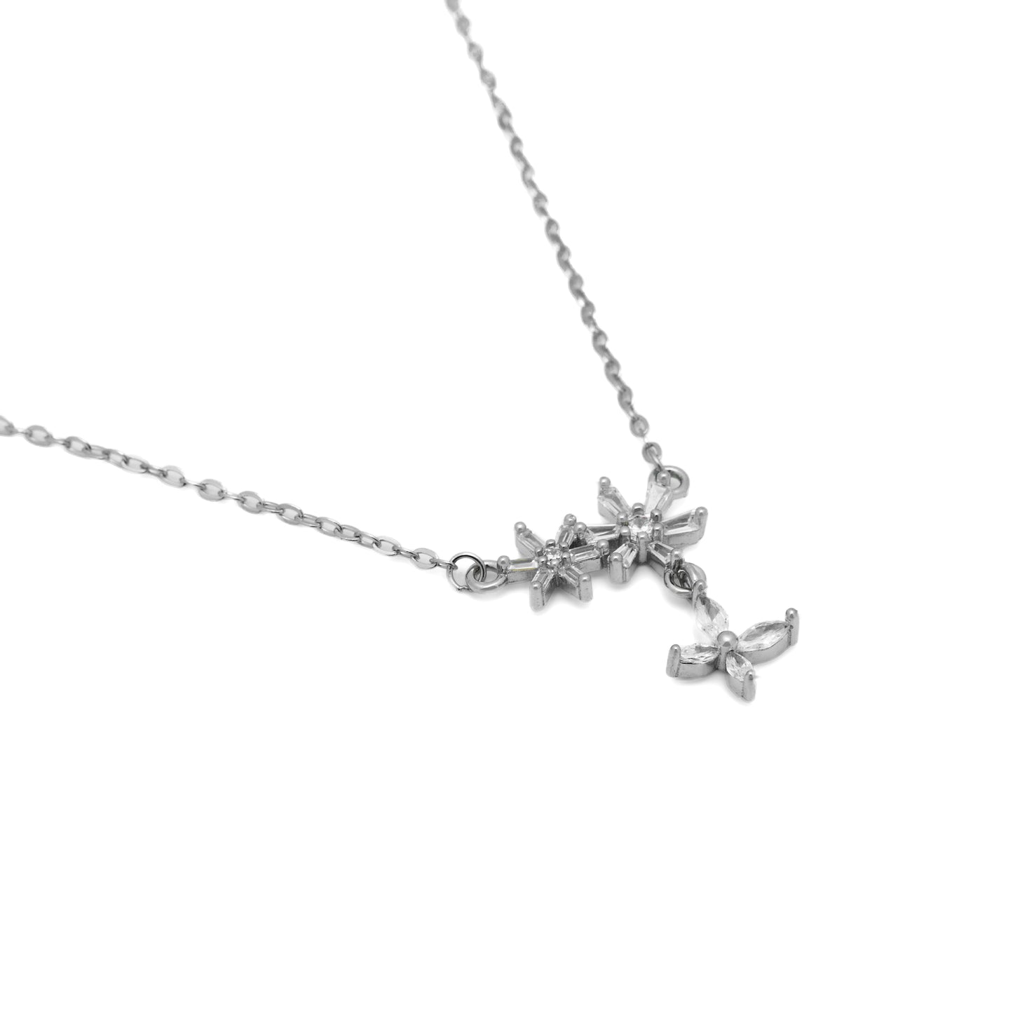 Triple Flower Diamond Pendant