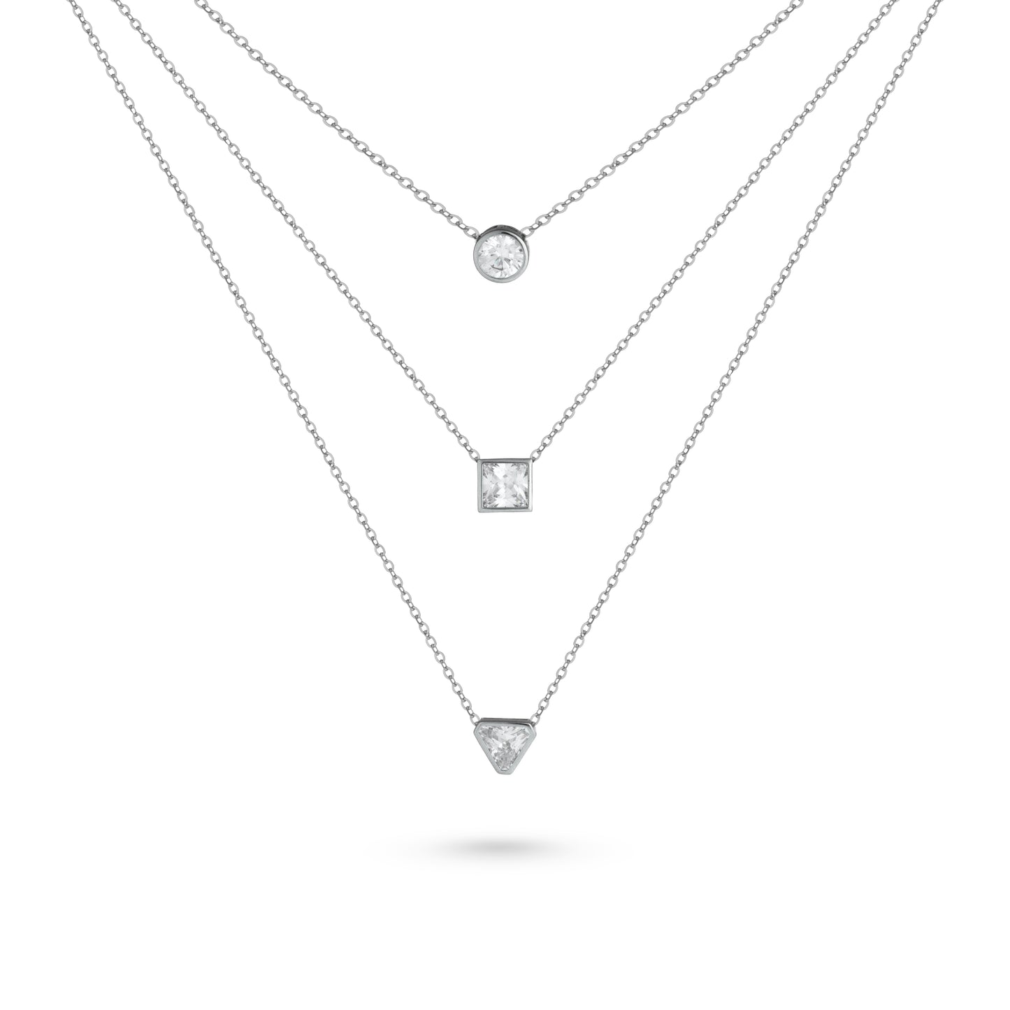 Triple Solitaire Necklace