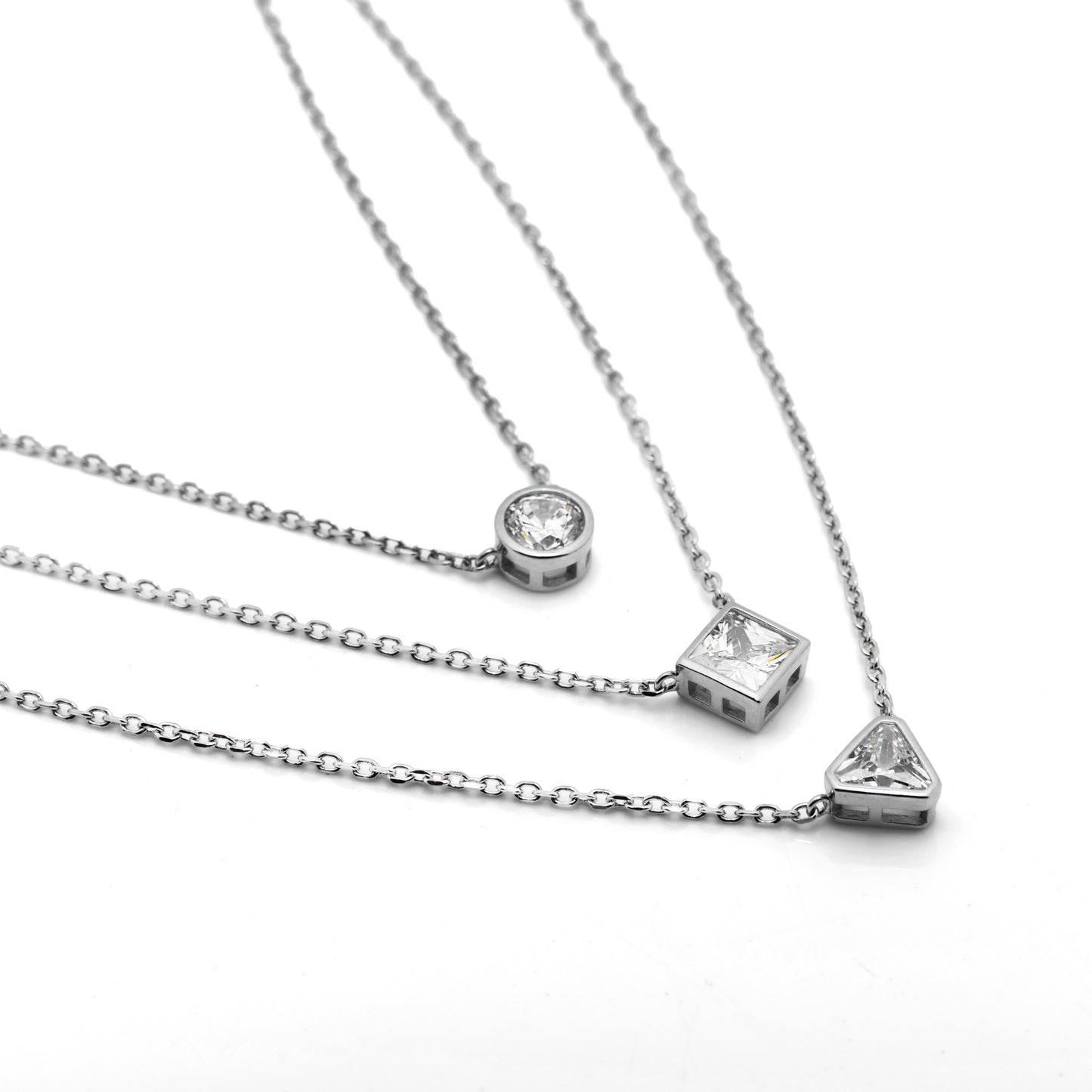 Triple Solitaire Necklace