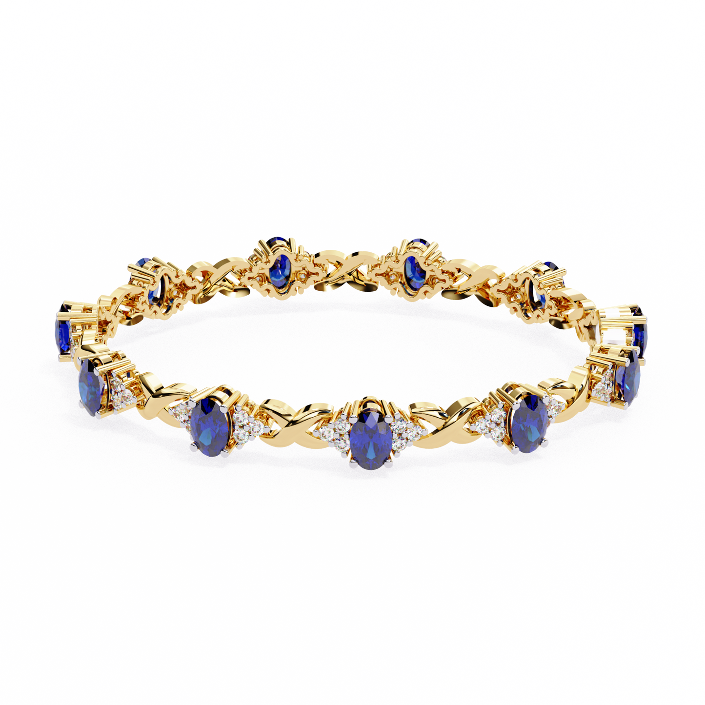 Oval Blue Lab Grown Bracelets