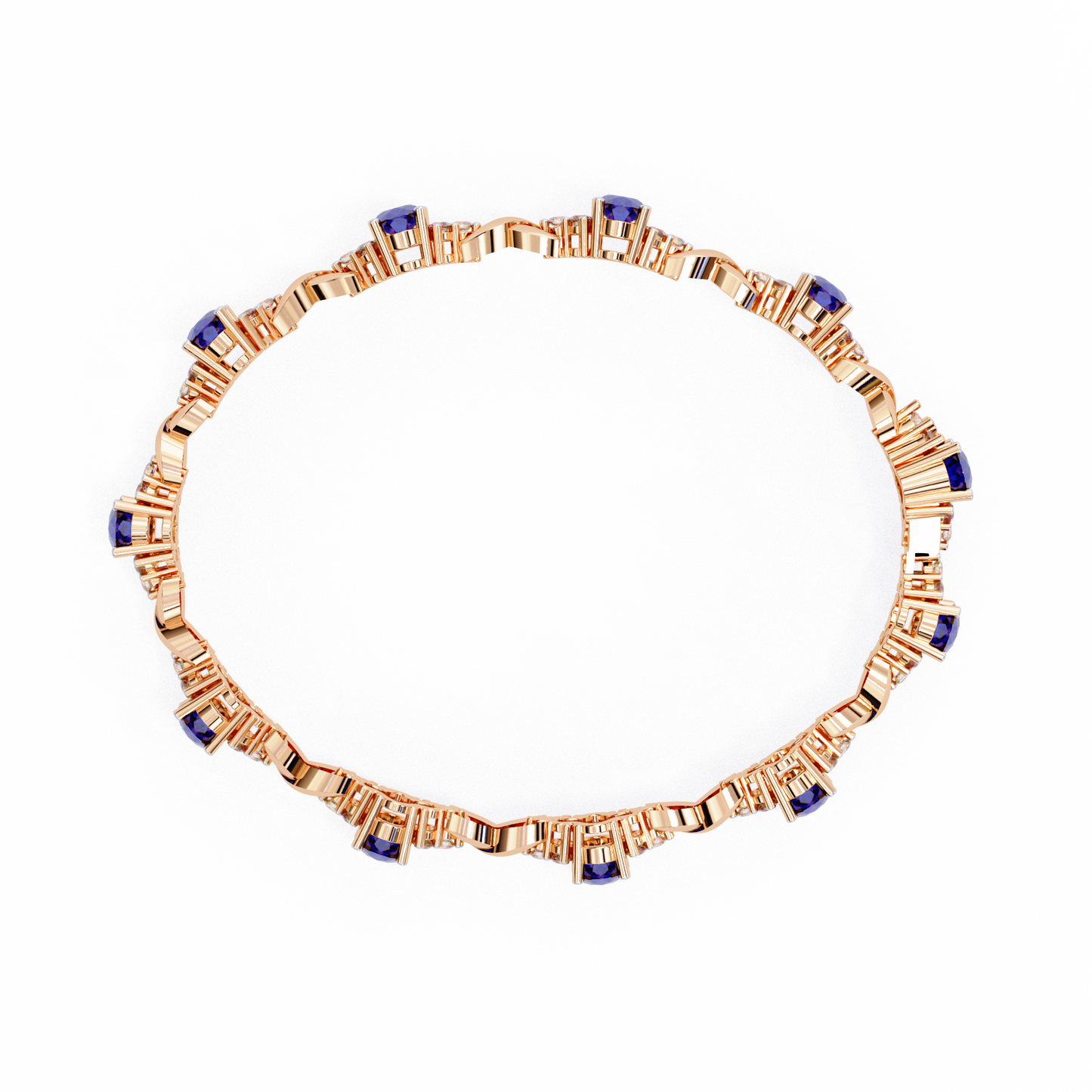 Oval Blue Lab Grown Bracelets