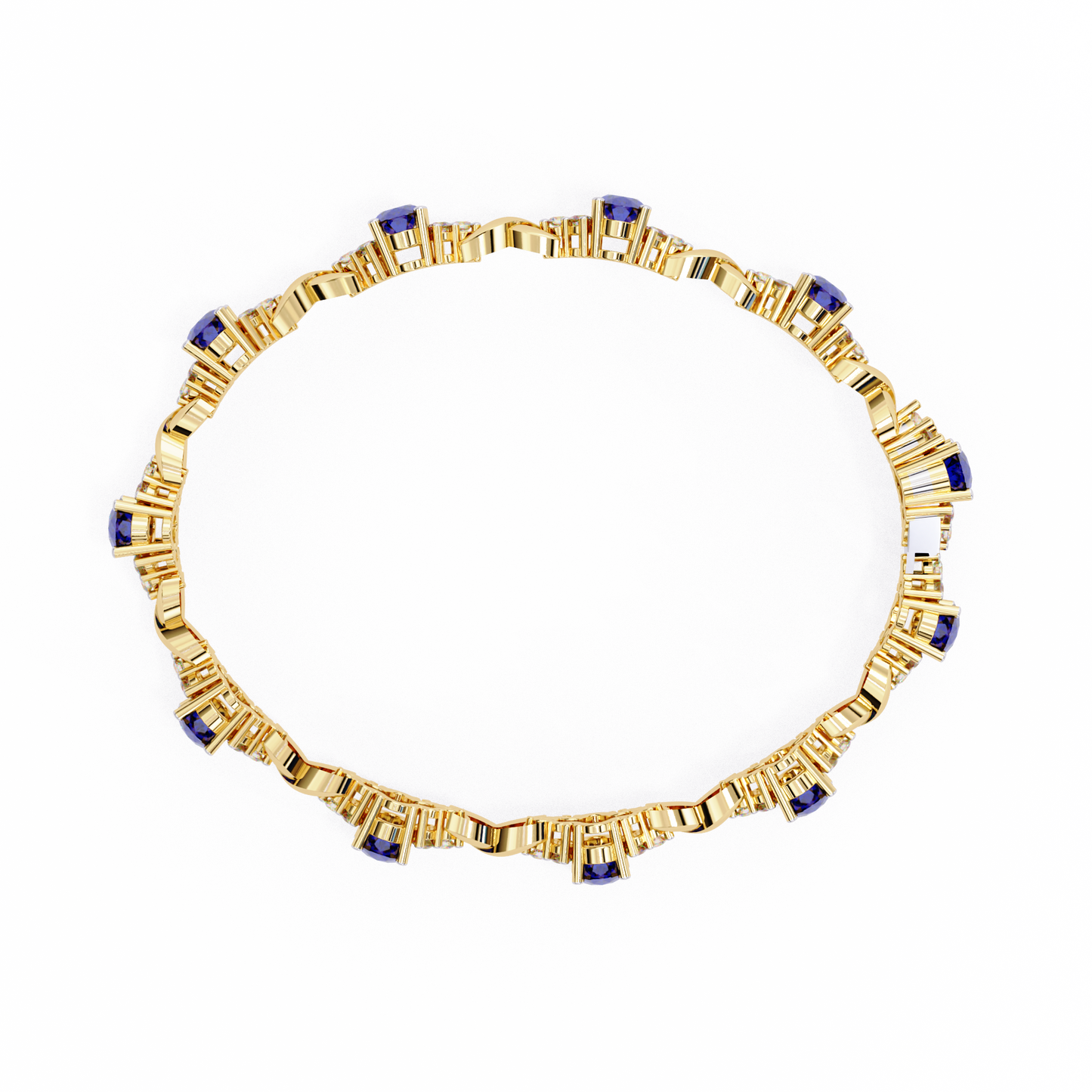 Oval Blue Lab Grown Bracelets