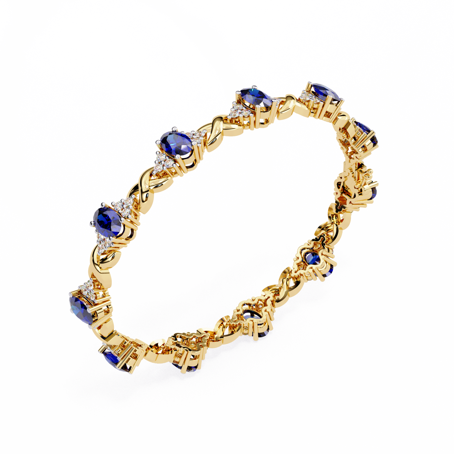 Oval Blue Lab Grown Bracelets