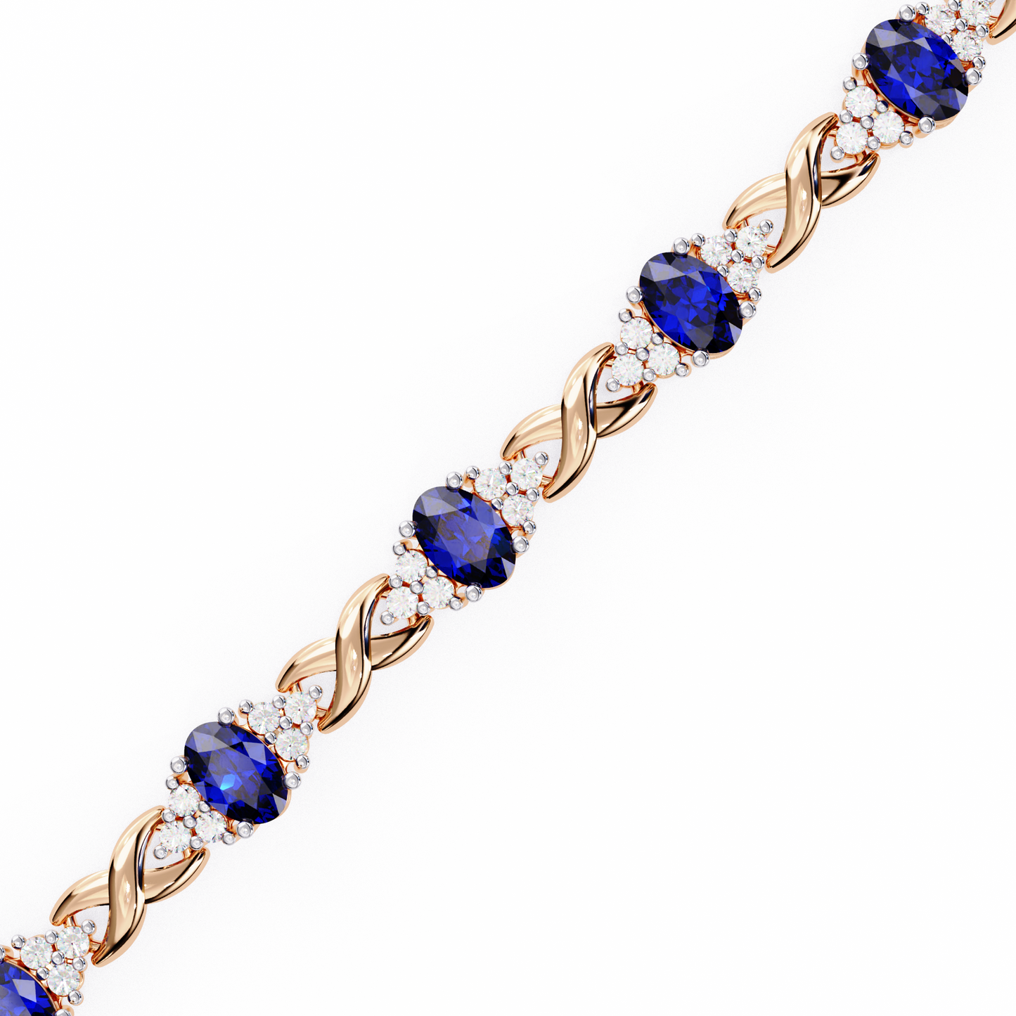 Oval Blue Lab Grown Bracelets