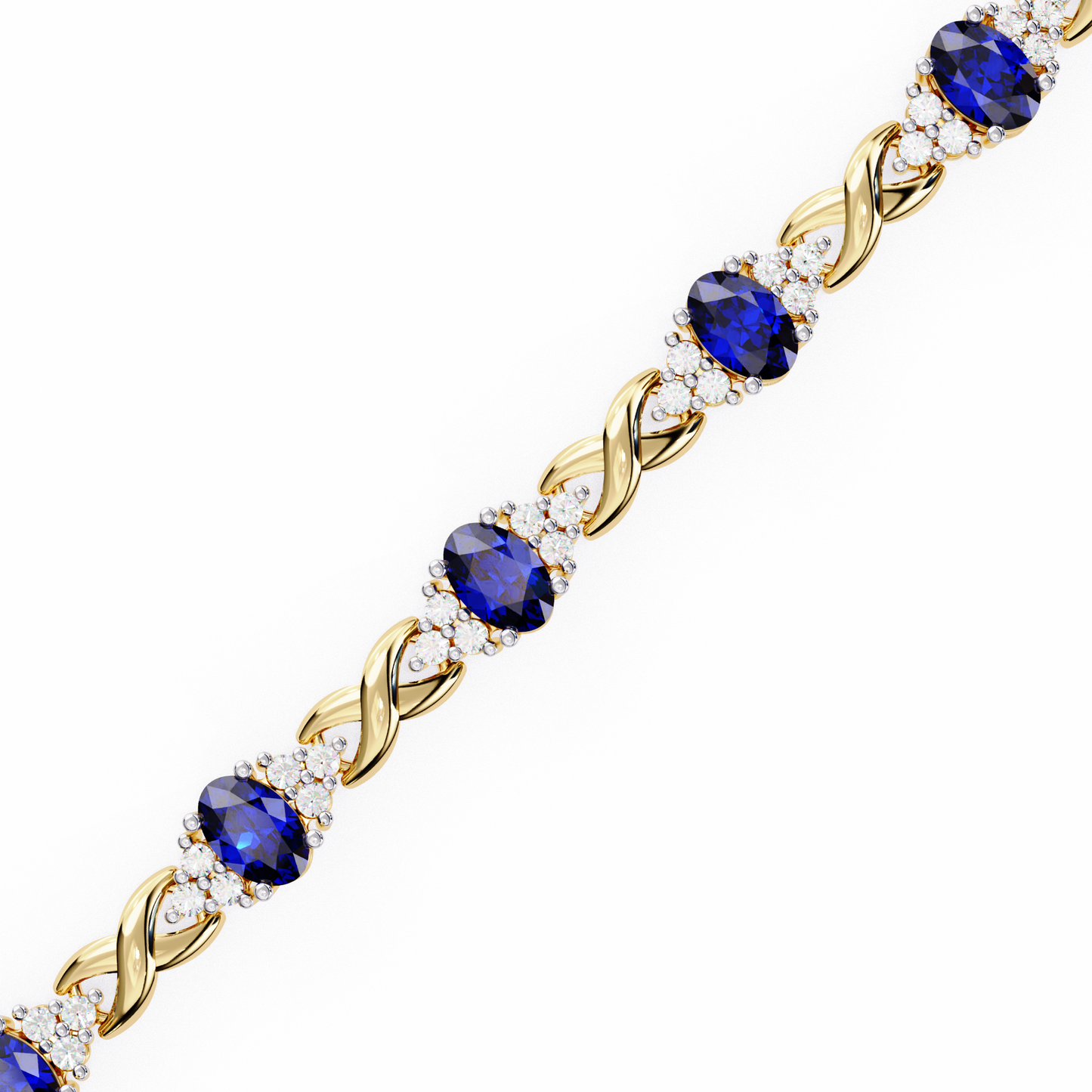 Oval Blue Lab Grown Bracelets
