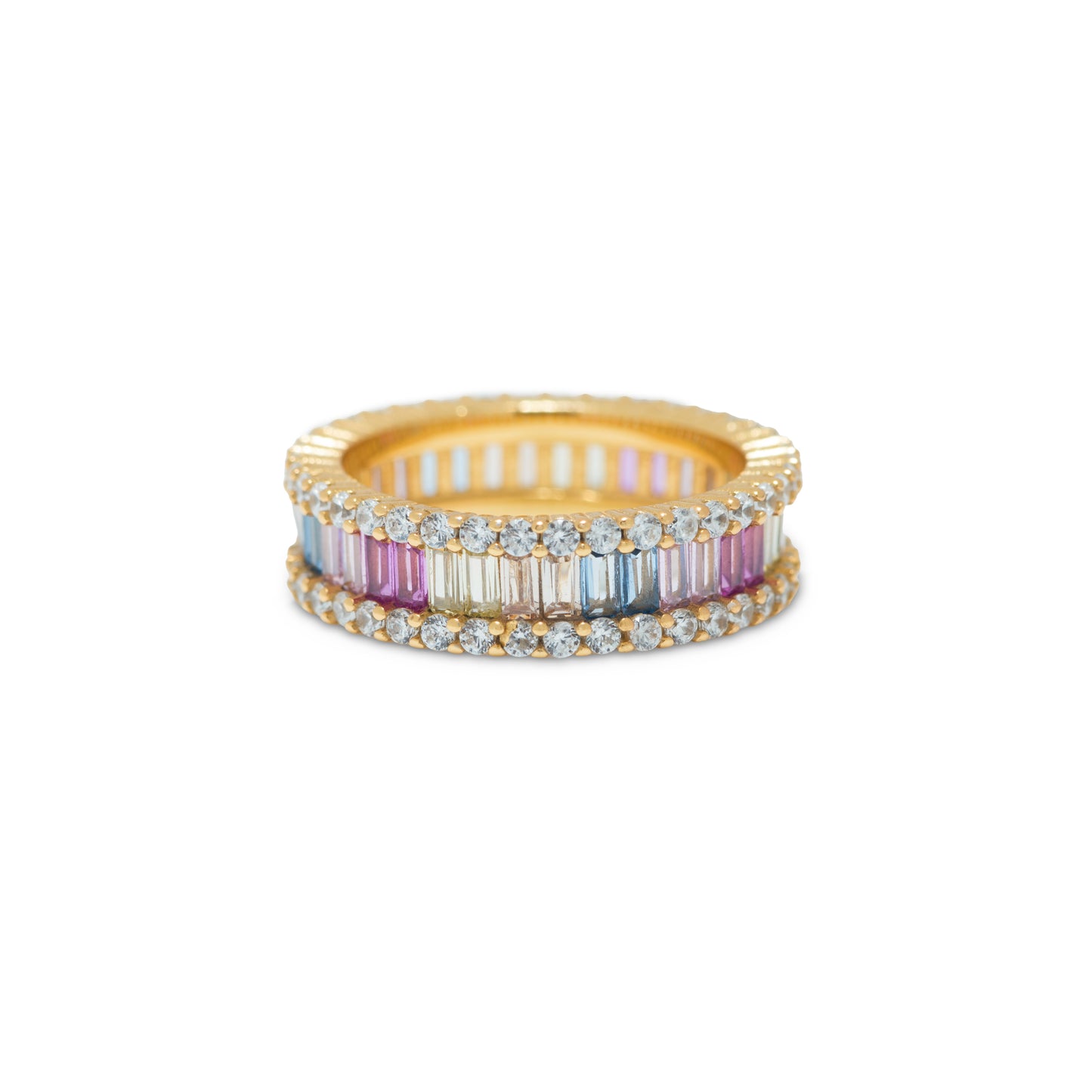 Multi-Gemstone Eternity Band