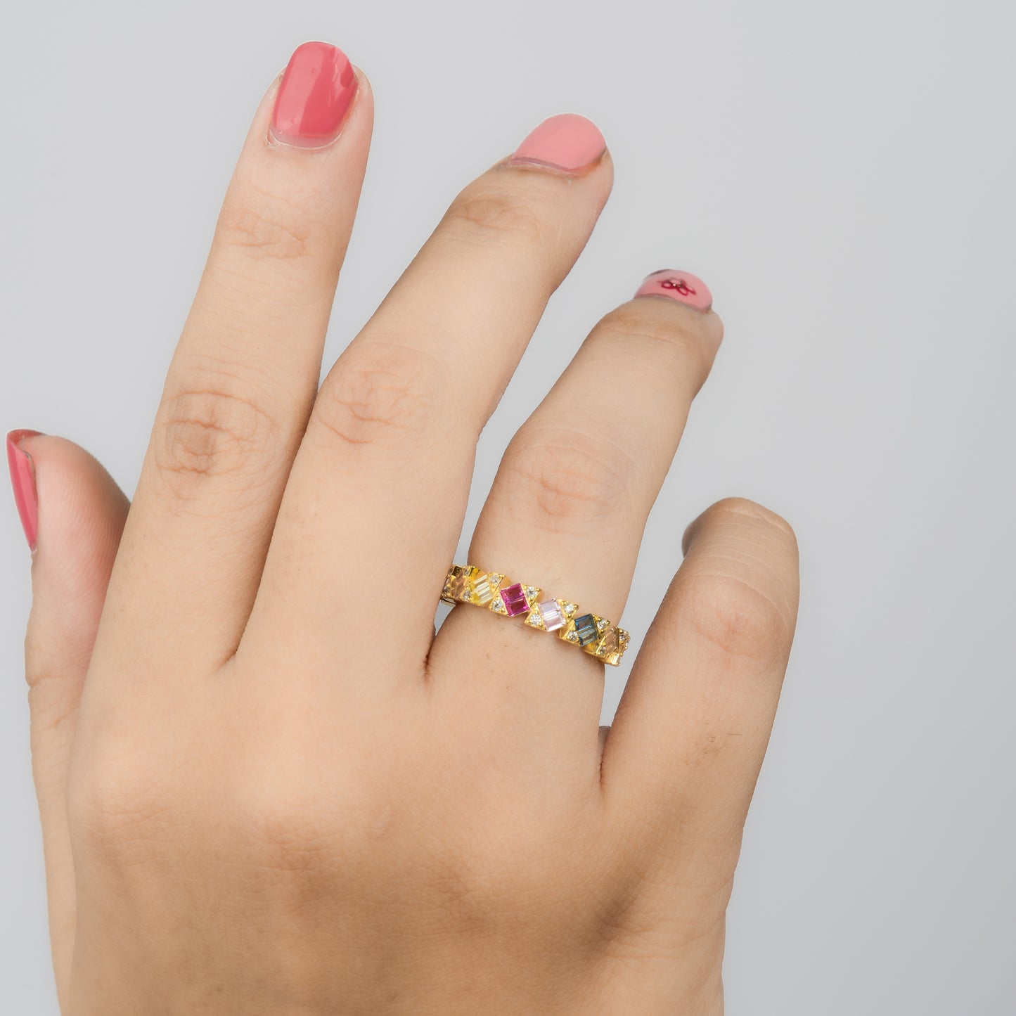 Multi-Gemstone Rainbow Ring