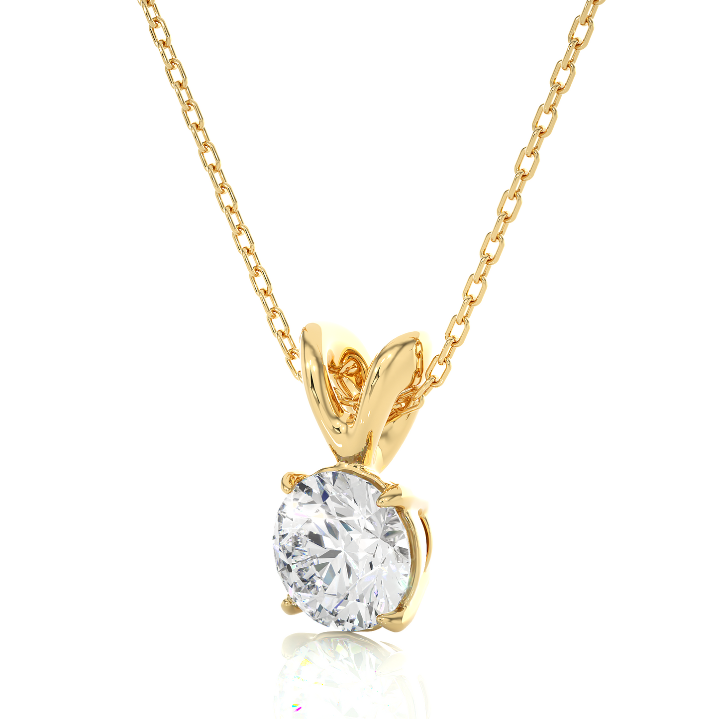 Round Cut Lab Grown Pendants