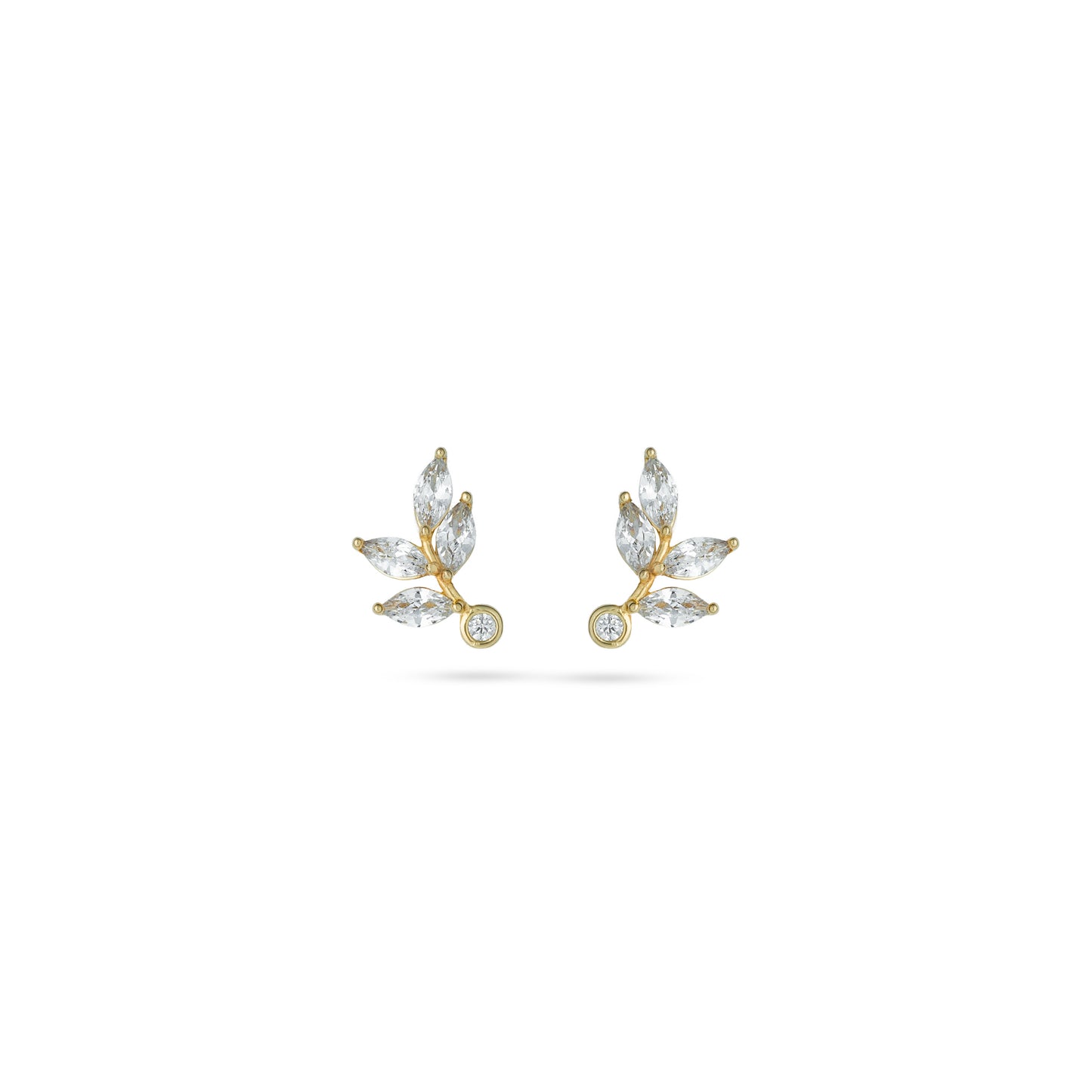 Marquise Leaf Gold Earrings