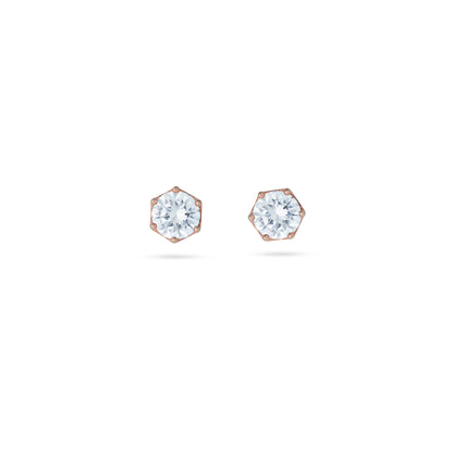 Enchanted Hexagon Rose Gold Studs