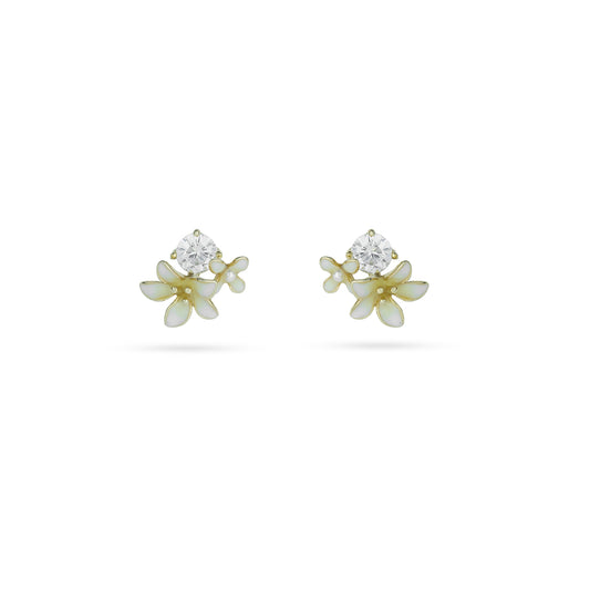 Blooming Flower Gold Studs