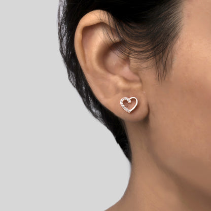 Heartfelt Rose Gold Studs