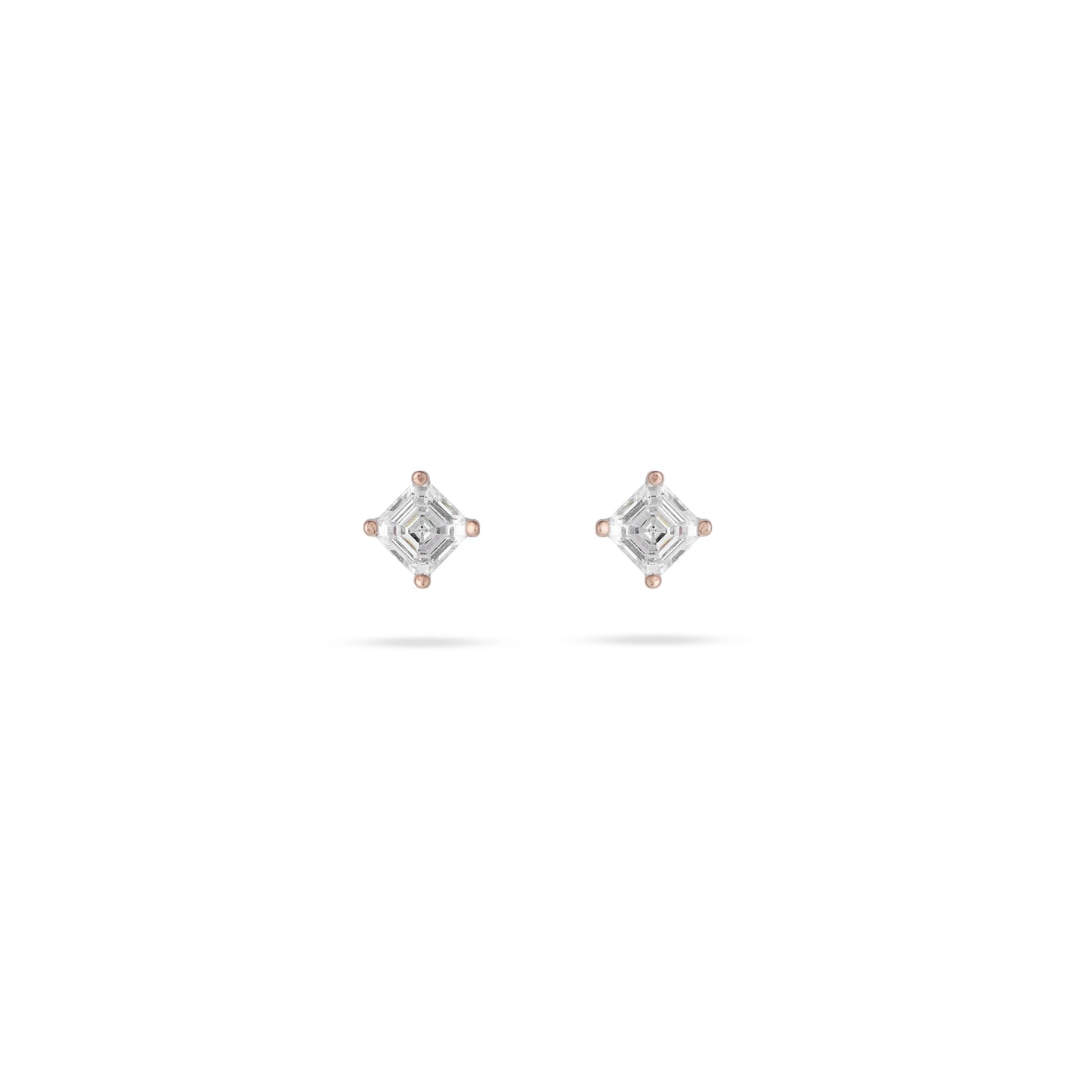 Dazzling Diamond Hex Rose Gold Earings