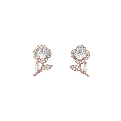 Rose gold floral earings