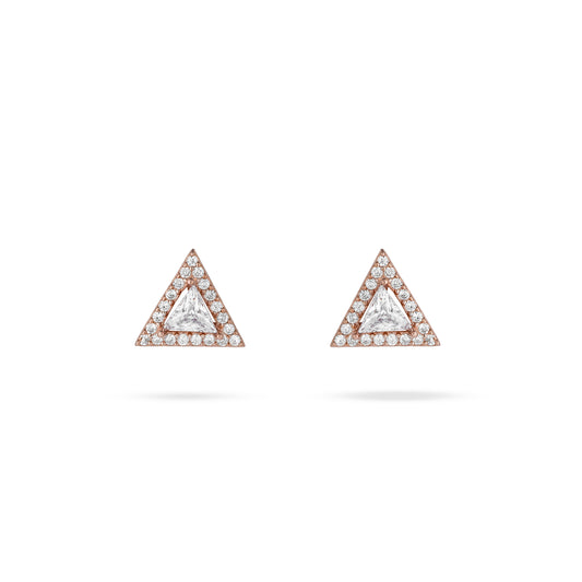 Radiant Rose Gold Triangle Earings