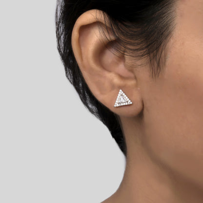 Radiant Silver Triangle Earings