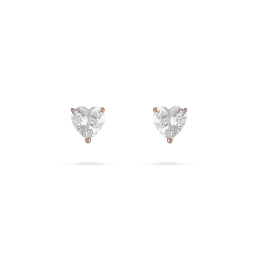 Prismatic Heart Rose Gold Earrings