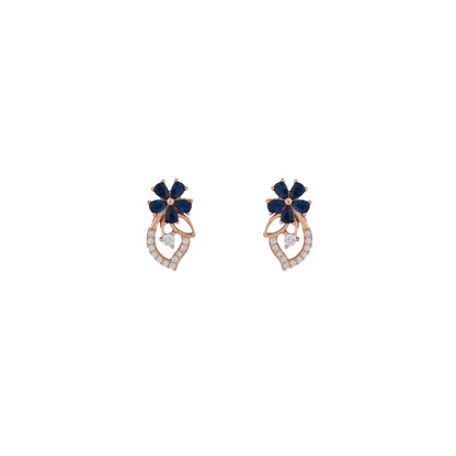 Blue Rose Earrings