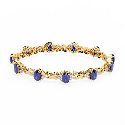 Oval Blue Lab Grown Bracelets
