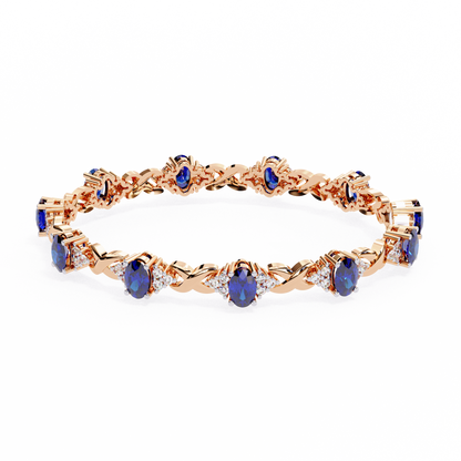 Oval Blue Lab Grown Bracelets