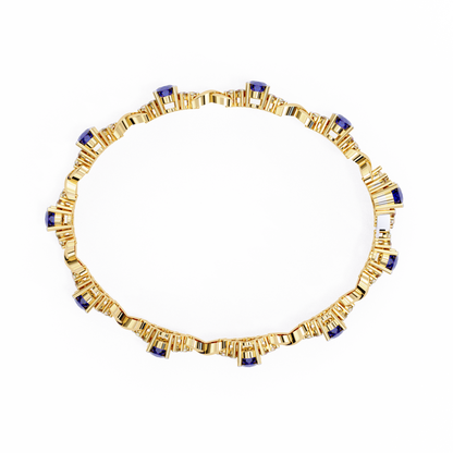 Oval Blue Lab Grown Bracelets
